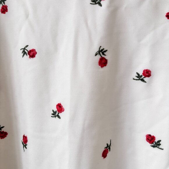 For Love And Lemons Talia Rosebud Embroidered A-Line Midi Skirt - Picture 9 of 11